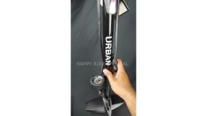 MXL Pompa Ban Sepeda Lantai Urban dengan Meteran 003 - Pompa Floor Steel - Dilengkapi dengan 2 Lubang Pentil (Presta & Schrader) - Warna Merah/Hitam