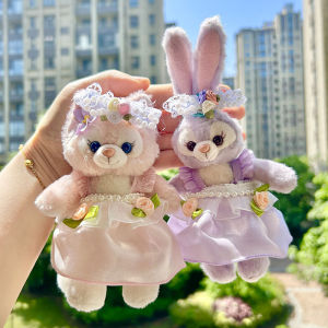 Baby clothes only] Belle pendant key ring Baby clothes double flower pearl dress set plush doll clothes replacement