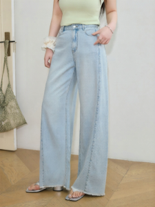 JULULOOK | Quần Jeans Đùi Dịu Dàng Kích Cỡ Lớn Thẳng Chân Phong Cách Mỹ