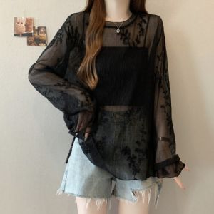 AIYITI | Áo Chiffon Chống Nắng Dạng Rộng Che Bụng Size Lớn