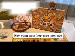Hộp bút chì màu vali bút sáp màu màu nước hình vịt G.ducks 67 chi tiết siêu xinh cho bé