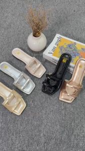 ANGELL - Sandal Wanita Elegan Empuk dan Kekinian Terbaru 2024 hak 1 cm