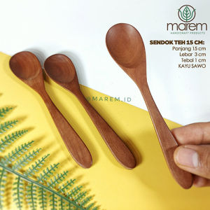 SENDOK KAYU PUDING/DESSERT/TEH | SENDOK MINI KAYU SAWO 15 CM / SENDOK BAYI