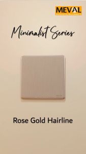 MEVAL Stop Kontak Saklar dan Soket Minimalist - Gold Hairline