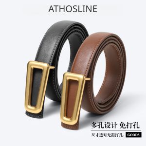 【 2.5Cm 】Athosline Thắt Lưng Nữ Da Thật Thắt Lưng Cho Quần Jean & Quần Dây Thắt Lưng Màu Đen Với Hộp Quà Tặng Hiện Tại Cho Cô Ấy Phụ Kiện Thời Trang