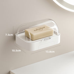 Wall-mounted Drill-free Lid-covered Soap Box Drainer