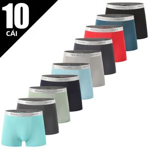 Bộ Đồ Lót Nam 10 Món Thời Trang Quần Boxer Chất Liệu Thun Nhiều Màu Sắc Thoải Mái Mặc Nhà Thể Thao Dùng Được Bốn Mùa