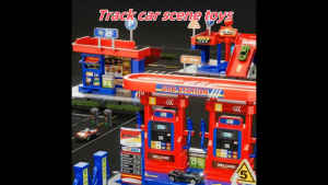 Track Car Scene Toy Gas Station Car Restaurant Car Wash Scene Interactive Toy Kids Educational Toy