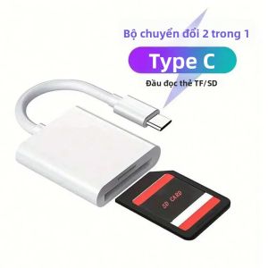 Bộ Đọc Thẻ Nhớ USB-C 2 Trong 1 OTG SD/TF Cho iPad Pro MacBook Và Các Thiết Bị Bảng Khác Chuyển Đổi USB-C Sang Đầu Đọc Thẻ SD