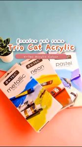 Cat Acrylic Neon Colour VTEC Cat Akrilik 12 Warna 6ml V-Tec