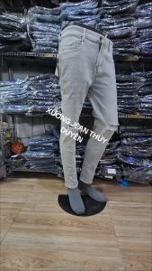 Quần jean NAM XÁM BẠC NHẠT RÁCH GỐI thời trang 211 mẫu mới giãn tốt có size đại quần bò nam fome chuẩn quần dài nam chất bò dày dặn phong cách trẻ dáng hàn quốc quần nam hình thật NTDF
