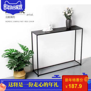 โต๊ะเข้าบ้านสไตล์นอร์ดิกแบบเรียบง่ายพร้อมชั้นวางของ โต๊ะหัวเข็มขัดห้องครัว โต๊ะด้านข้างสร้างสรรค์