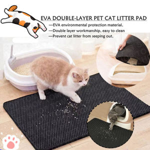 Cat Litter Mat Double Layer Pet Cat Litter Pad Anti-splash Non-slip Litter Box Mat Litter Trapper