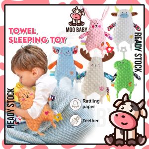 Moo Baby Soothing Plush Toy | Baby Sleep Comfort Towel | Soft Security Blanket Toy | Baby Sleep Soothing Toy