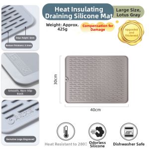 FENGHEDAHAI | Silicone Heat-Resistant Mat Water-Draining Anti-Slip Kitchen Pad