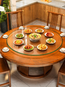 SHUITIANYIFANG | Thickened Tempered Glass Dining Table Lazy Susan