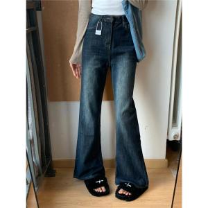 Thickened Fleece Retro Denim Jeans Women High Waist Wide Leg Pants Straight Cut Loose Fit Fashionable Slimming Autumn Winter New Arrival