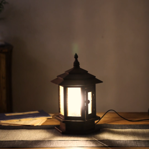 ไทยไม้เนื้อแข็งวินเทจภูมิทัศน์ลานบรรยากาศโคมไฟบ้านวิลล่าเสาไฟหน้ารั้วไฟสวนตกแต่งลาน