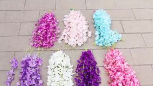 Dây Hoa Giả Wisteria 60cm Chất Liệu Lụa 5/10/20 Cây/gói Dùng Trang Trí Đám Cưới Tiệc Tùng Nhà Cửa Vườn Tường.