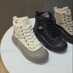 XFL30 New Winter Warm 2023 Cotton Shoes Street Shooting Fleece-lined Height Increasing Women Shoes Leisure Sports Student Shoes Trend