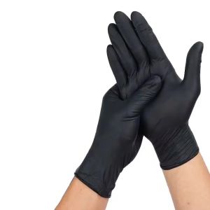 10pcs/100Pcs Multifunctional Disposable PVC Black Nitrile Gloves Perfect For Car Repair Food Prep Hair Dyeing & More