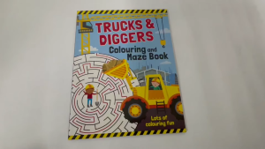 Tucks & Diggers With Amazing Construction Machines Colouring And Maze Fun Activity Book For Kids