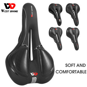 WEST BIKING Silicone Bicycle Saddle Waterproof MTB Bike Seat PU Sponge Bicycle Seat Cushion Comfortable Shockproof Cycling Saddle Bike Accessories