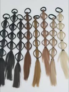 18-Inch Synthetic Bubble Braid Ponytail Extension with Elastic Band - Twist Hairpiece for Women Festival Rave Party