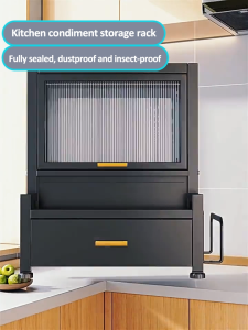 SJorage Kitchen Seasoning Cabinet with Cover Condiment Storage Rack Knife Holder Free Seasoning Box Included