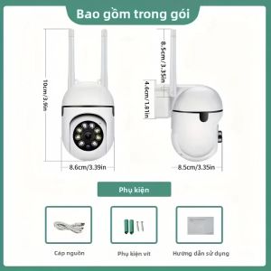 Camera Không Dây WiFi 4MP 1080P HD Trong Nhà Ngoài Trời Quay 360 Độ Chống Nước Dạng Vòm Tích Hợp Zoom Kỹ Thuật Số Và Phát Hiện Chuyển Động