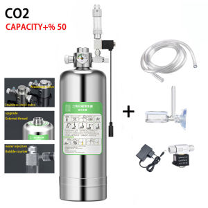 ZRDR | DIY Aquarium CO2 Generator Electromagnetic Valve Bubble Counter Aquatic Plants Fish Tank CO2 Reaction Steel Cylinder Generator