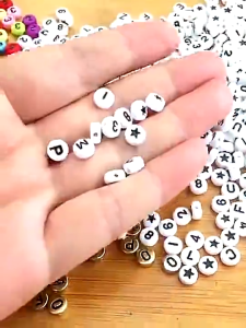 Manilago 4*7mm 26 A-Z letter Beads For Jewelry Making DIY Handmade Accessories (White & Colorful)