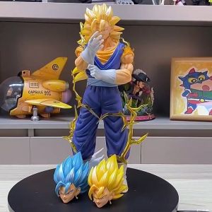 Dragon Ball Z 41cm Vegito Super Saiyan 3 Goku and Vegeta Fusion with Extra 2 Interchangeable Heads Collectible Action Figure
