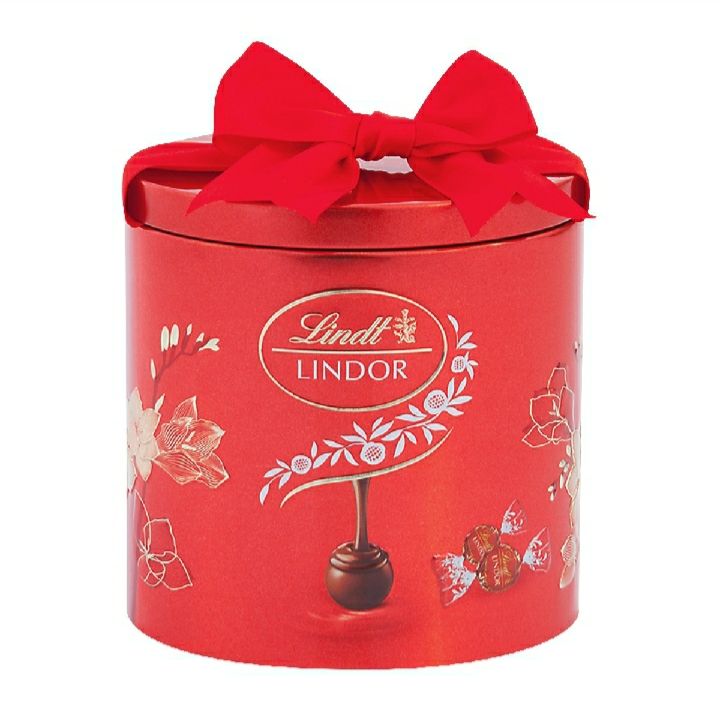 ลินด์ ช็อกโกแลตนมบรรจุกระปุกแดงพร้อมโบว์ Lindt Lindor Milk Chocolate