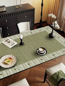 Waterproof Oilproof Heat-Resistant Tablecloth Customizable Size Creamy Green Tablecloth