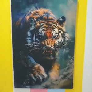 Hiasan Dinding Super Jumbo HARIMAU ABSTRAK Media Kain Kanvas Premium