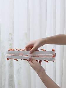 KL018 Foldable Multi-Functional Drying Rack 24 Clips Multifunctional Rack Securely Socks Underwear Rotatable Hooks