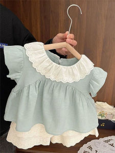 Summer Fly Sleeve Ruffle Lace Two Piece Set