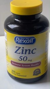 Viên bổ sung Rexall Zinc 50mg Immune System Health 200 tablets hỗ trợ sức khỏe sinh sản làm đẹp da phát triển cơ bắp của Mỹ