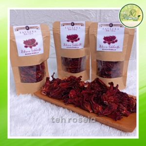 BUNGA ROSELLA KERING / TEH HERBAL ROSELA MERAH  100% ALAMI REMPAH JSR KUALITAS PREMIUM uk. POUCH