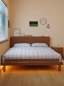DONGMU | Solid Wood Double Bed for Modern and Simple Bedroom
