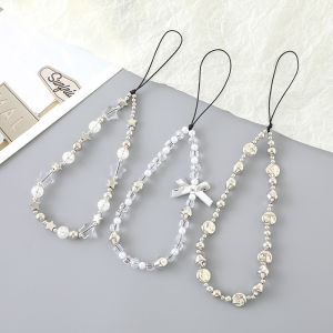 Dây Đeo Điện Thoại Di Động Kiểu Nơ Ngọc Trai Thanh Lịch Phụ Kiện Thời Trang Bền Bỉ Kiểu Vòng Tay Hợp Thời Trang