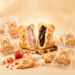 FANZUZHEN | Children Snack Filled Cookies Chocolate Strawberry Flavored Individually Wrapped