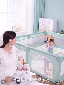 Baby Playpen Toddlers Folding Fence Kids Game Activity Safety Fence Pattern With Balls