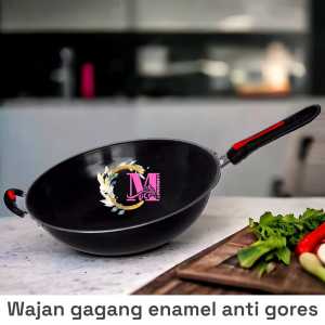 wajan gagang hitam uk 34 cm