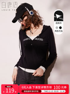 Loose Long Sleeve T-Shirt with Letter Design And Gathered Detail Casual Style Base Layer Top Spring Fashion by White Deer Language