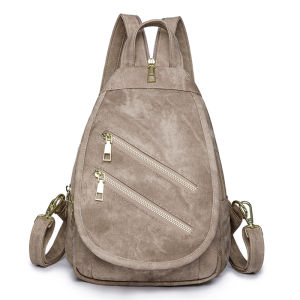 Fashionable Soft Leather Multi-Functional Womens Backpack Casual Travel Versatile Crossbody Bag Stylish Shoulder Bag