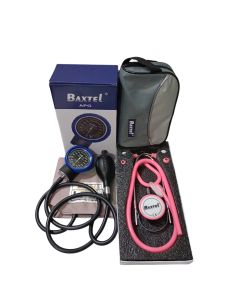 Baxtel APG BLUE Ring Aneroid Sphygmomanometer With PINK DELUXE Stethoscope