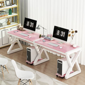 Modern Minimalist Two-Person Computer Desk Desktop For Home Pink E-Sports Bench Desk Economical Desk Writing Desk