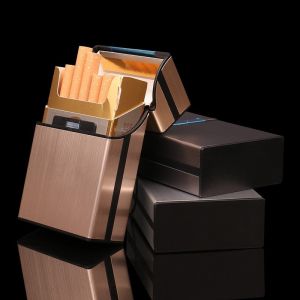 แบบพกพาอลูมิเนียมกรณีบุหรี่ปกติ King ขนาดพลาสติกซิการ์ยาสูบผู้ถือกล่องคอนเทนเนอร์อุปกรณ์สูบบุหรี่